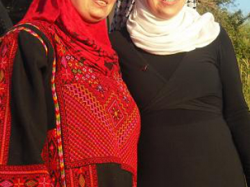 Manal Tamimi(left) and Narriman Tamimi(right), both activists and inhabitants of the village of Nabi Saleh.